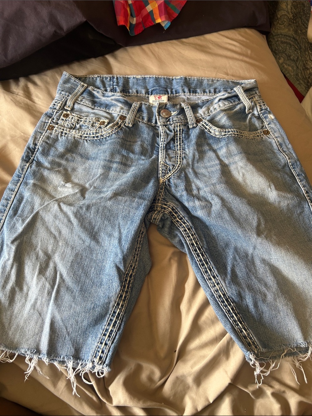 True Religion Light Blue Men’s Denim Jean Shorts
